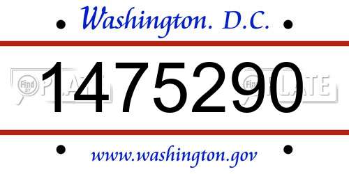 1475290 District Of Columbia License Plate