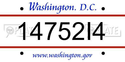 14752I4 District Of Columbia License Plate
