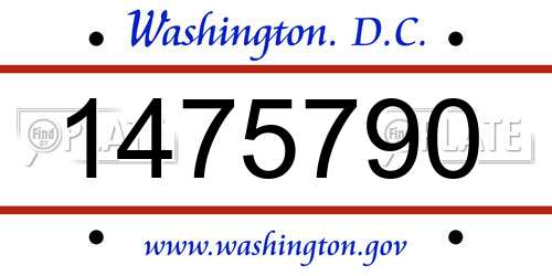 1475790 District Of Columbia License Plate