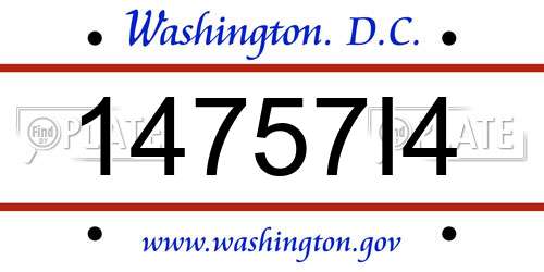 14757I4 District Of Columbia License Plate
