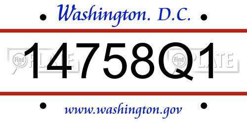 14758Q1 District Of Columbia License Plate