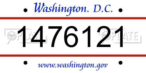 1476121 District Of Columbia License Plate