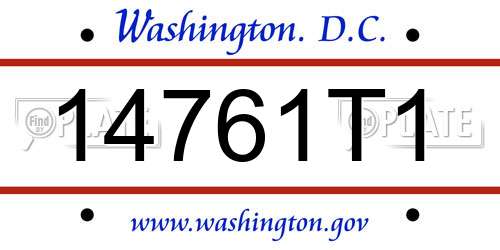 14761T1 District Of Columbia License Plate