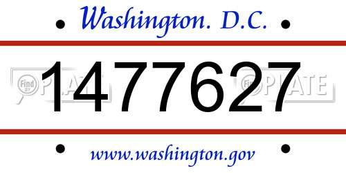 1477627 District Of Columbia License Plate