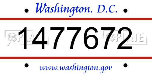 1477672 District Of Columbia License Plate