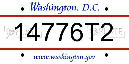 14776T2 District Of Columbia License Plate
