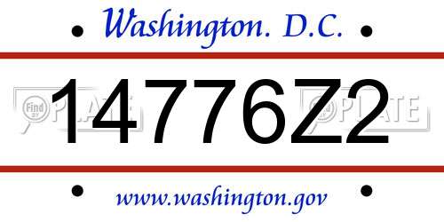 14776Z2 District Of Columbia License Plate
