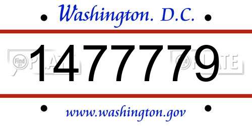 1477779 District Of Columbia License Plate
