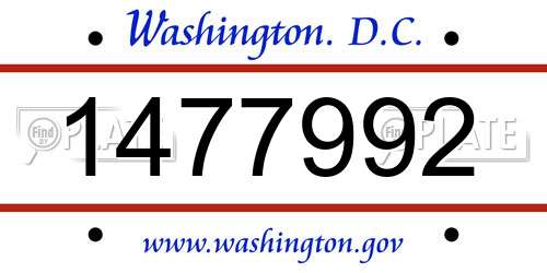 1477992 District Of Columbia License Plate
