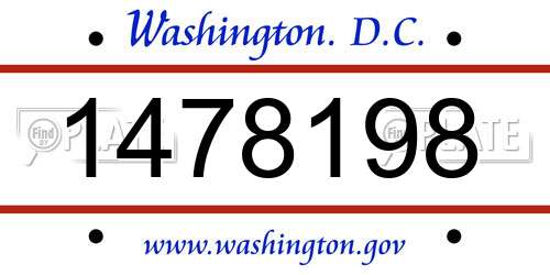 1478198 District Of Columbia License Plate