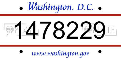 1478229 District Of Columbia License Plate