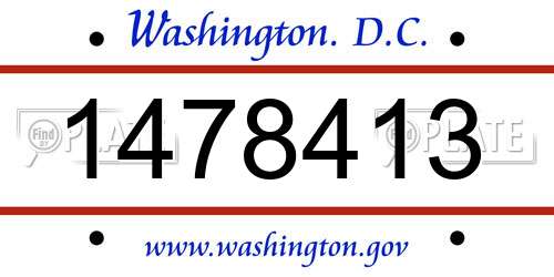 1478413 District Of Columbia License Plate