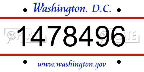 1478496 District Of Columbia License Plate