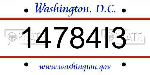 14784I3 District Of Columbia License Plate