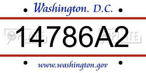 14786A2 District Of Columbia License Plate