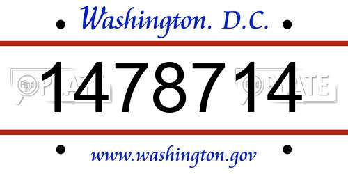 1478714 District Of Columbia License Plate