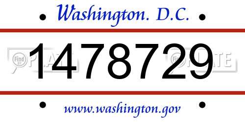 1478729 District Of Columbia License Plate