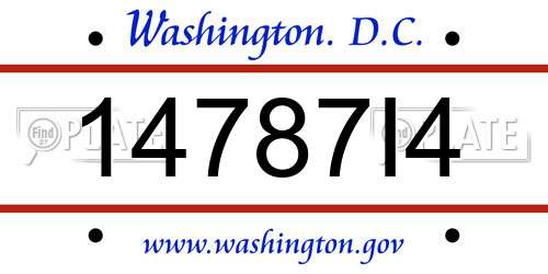 14787I4 District Of Columbia License Plate