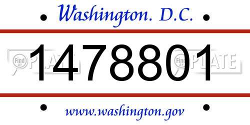 1478801 District Of Columbia License Plate