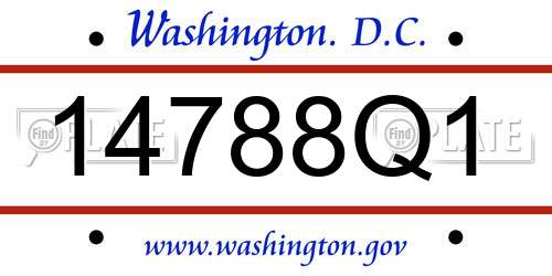 14788Q1 District Of Columbia License Plate