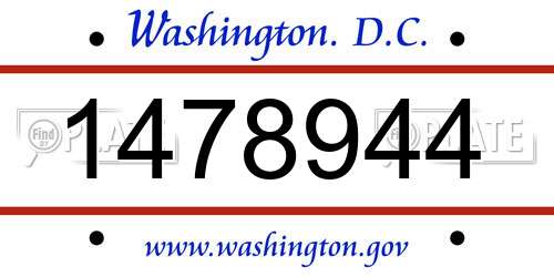 1478944 District Of Columbia License Plate