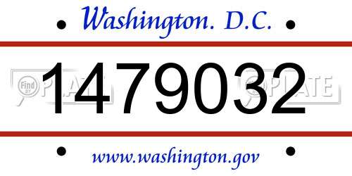 1479032 District Of Columbia License Plate