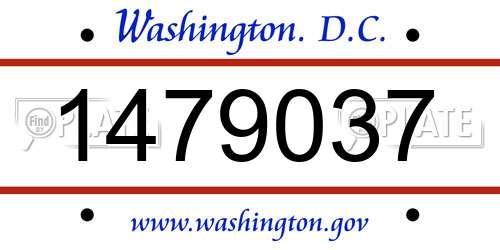 1479037 District Of Columbia License Plate