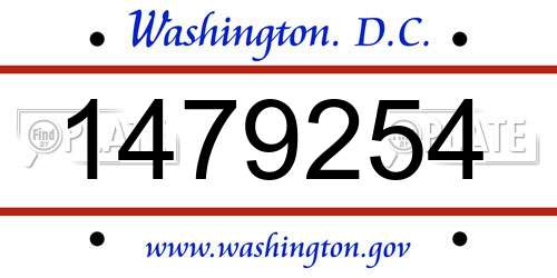 1479254 District Of Columbia License Plate
