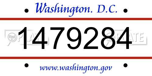 1479284 District Of Columbia License Plate