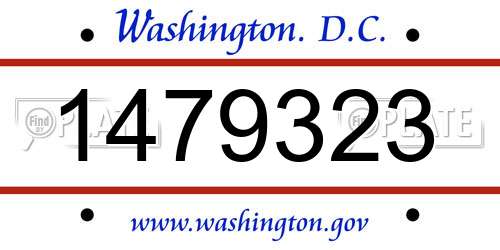 1479323 District Of Columbia License Plate