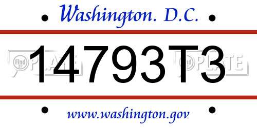 14793T3 District Of Columbia License Plate
