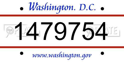 1479754 District Of Columbia License Plate