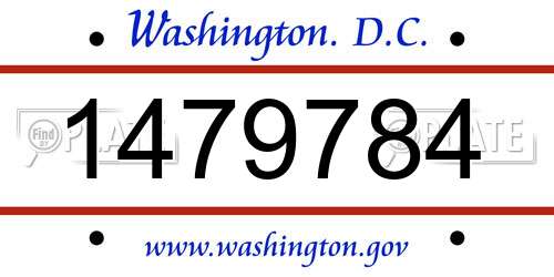 1479784 District Of Columbia License Plate