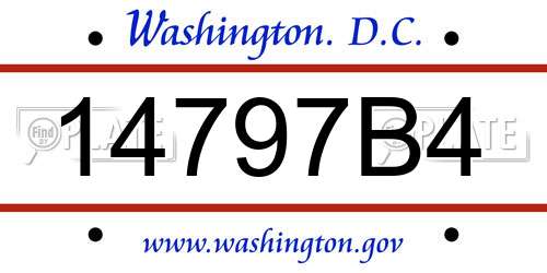 14797B4 District Of Columbia License Plate
