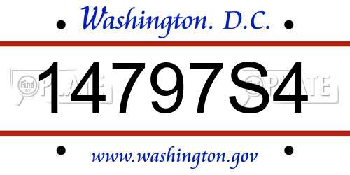14797S4 District Of Columbia License Plate