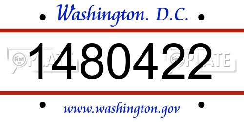 1480422 District Of Columbia License Plate