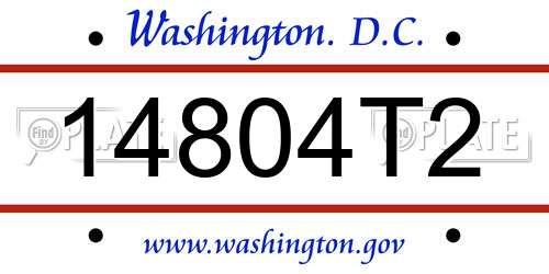 14804T2 District Of Columbia License Plate