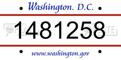 1481258 District Of Columbia License Plate