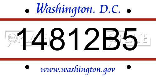 14812B5 District Of Columbia License Plate