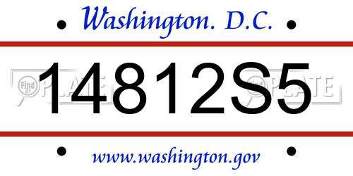 14812S5 District Of Columbia License Plate