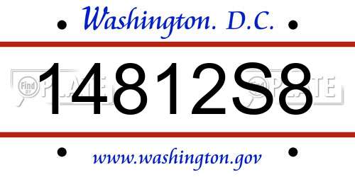 14812S8 District Of Columbia License Plate