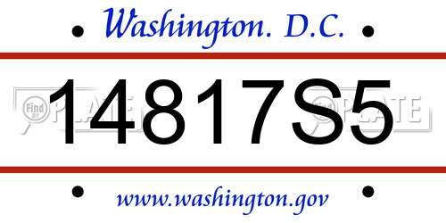 14817S5 District Of Columbia License Plate