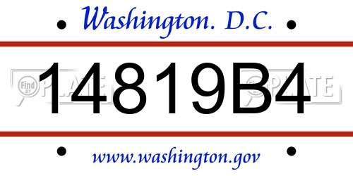 14819B4 District Of Columbia License Plate
