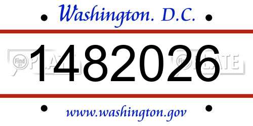 1482026 District Of Columbia License Plate