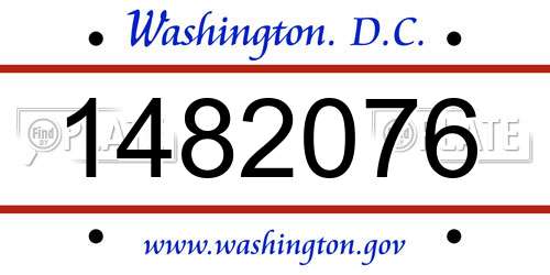 1482076 District Of Columbia License Plate