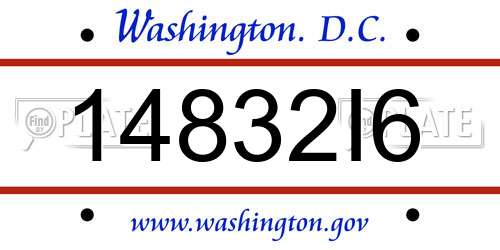 14832I6 District Of Columbia License Plate