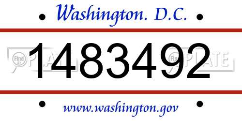 1483492 District Of Columbia License Plate