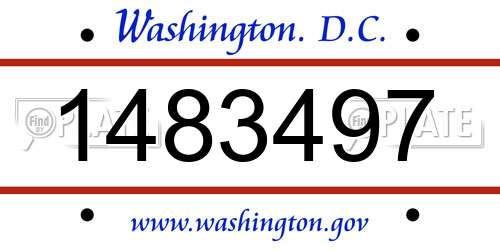 1483497 District Of Columbia License Plate