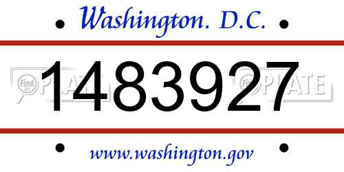 1483927 District Of Columbia License Plate