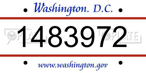 1483972 District Of Columbia License Plate